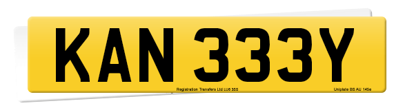 Registration number KAN 333Y